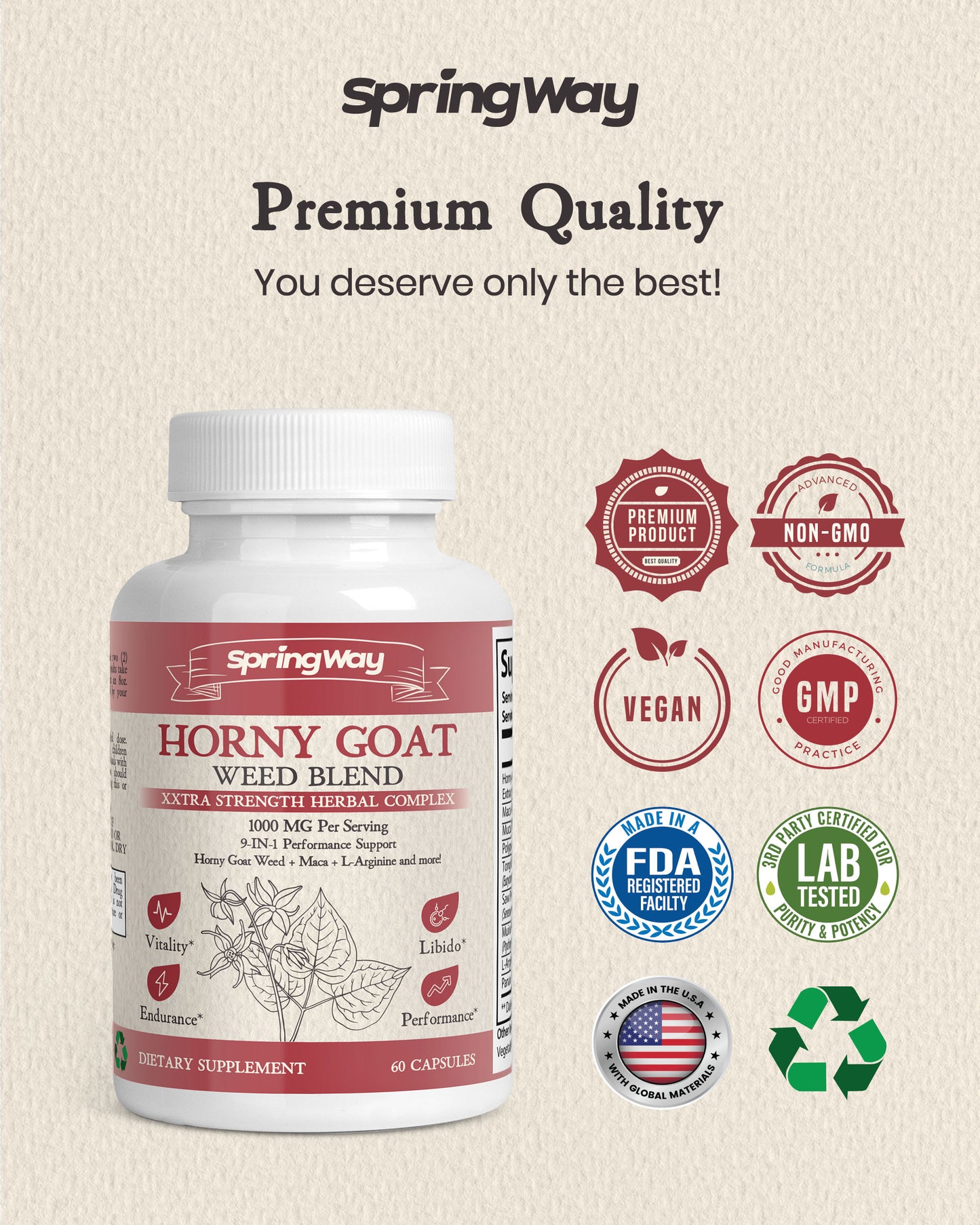 Spring Way Horny Goat Weed Blend - 60 Capsules