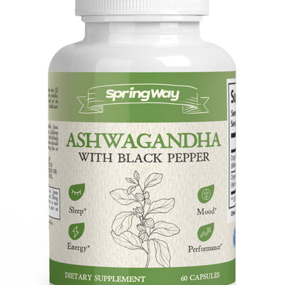 Spring Way Organic Ashwagandha with Black Pepper - 60 Capsules